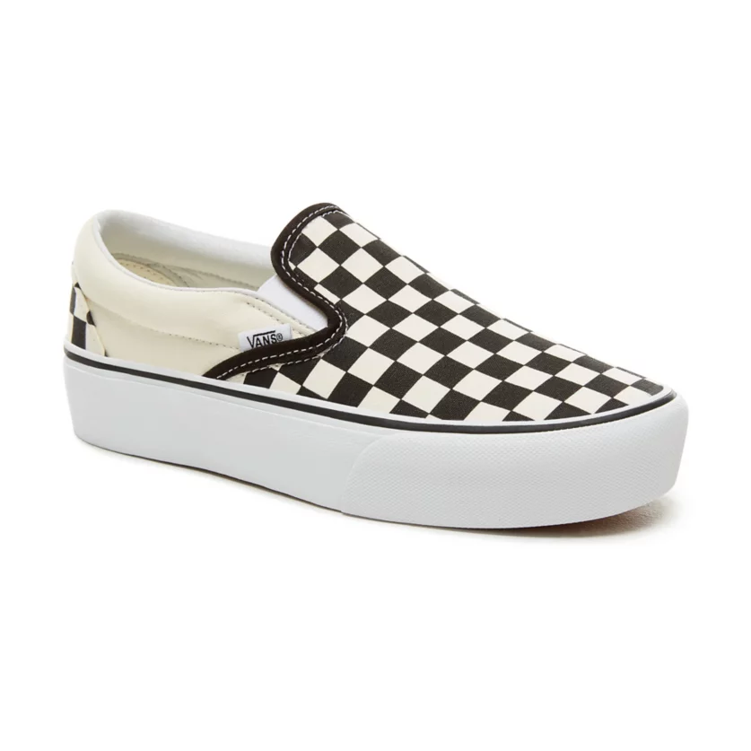 tan checkered vans womens
